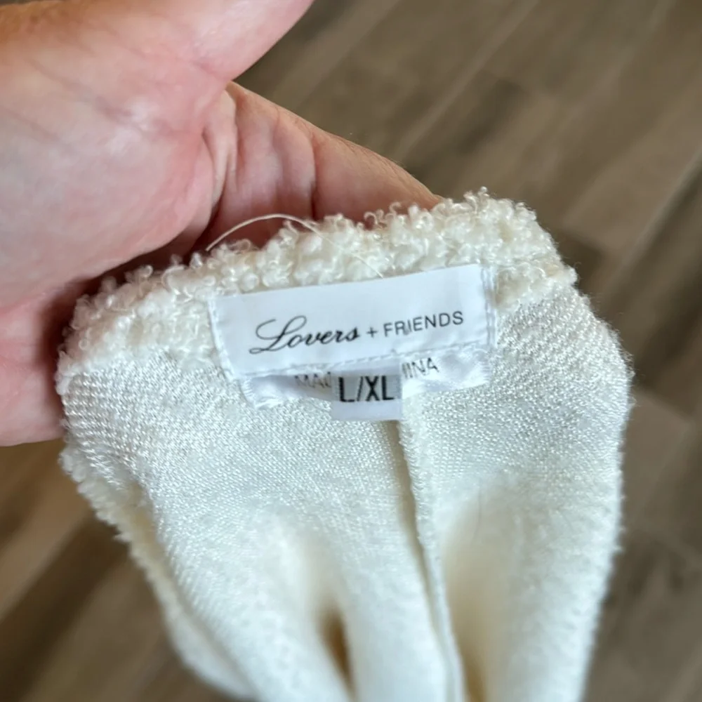 Lover + Friends L/XL teddy open front duster cardigan